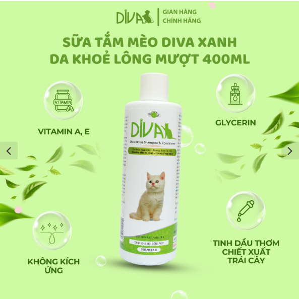 Sữa tắm cho chó Diva - thơm dai - Chai 260ml