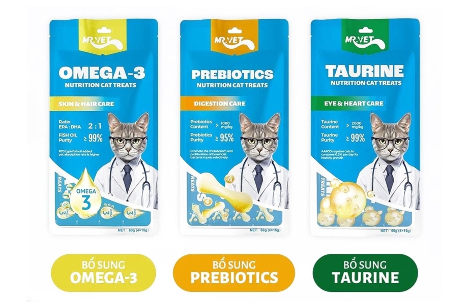 Súp bổ sung dinh dưỡng cho mèo MR.VET Nutrition Cat Treats 60g Chính Hãng