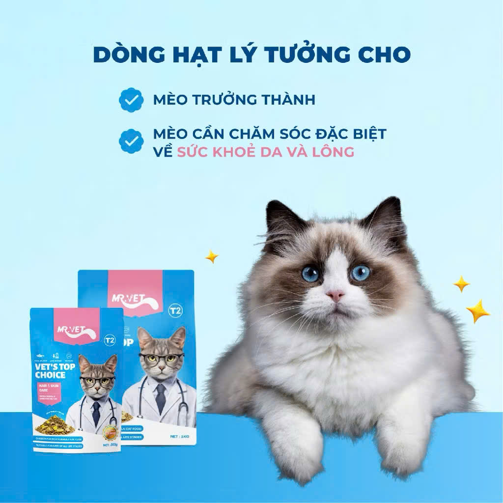 Hạt Mr.Vet T2 Hair Skin 10kg