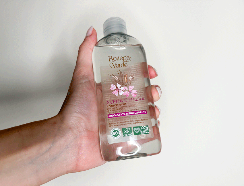 NƯỚC HOA HỒNG CHIẾT XUẤT YẾN MẠCH VÀ CẨM QUỲ​​​​​​​: AVENA E MALVA TONICO VISO