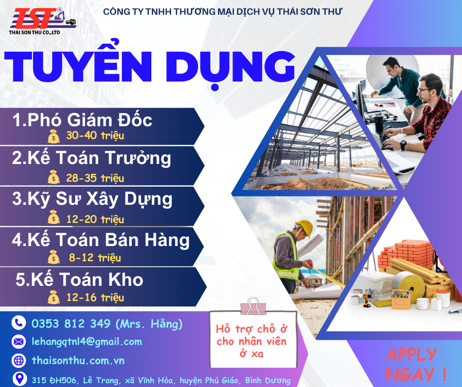 CTY THÁI SƠN THƯ TUYỂN DỤNG -