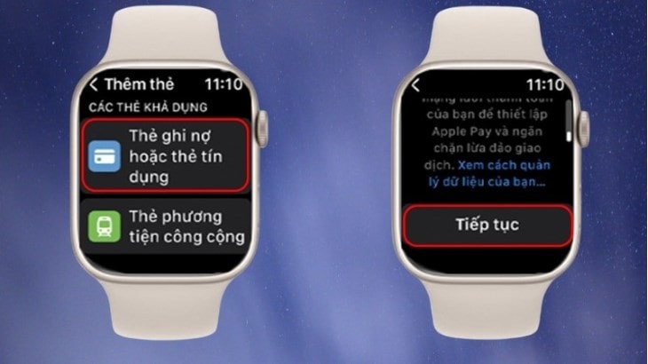 Thiết lập trên Apple Wathch