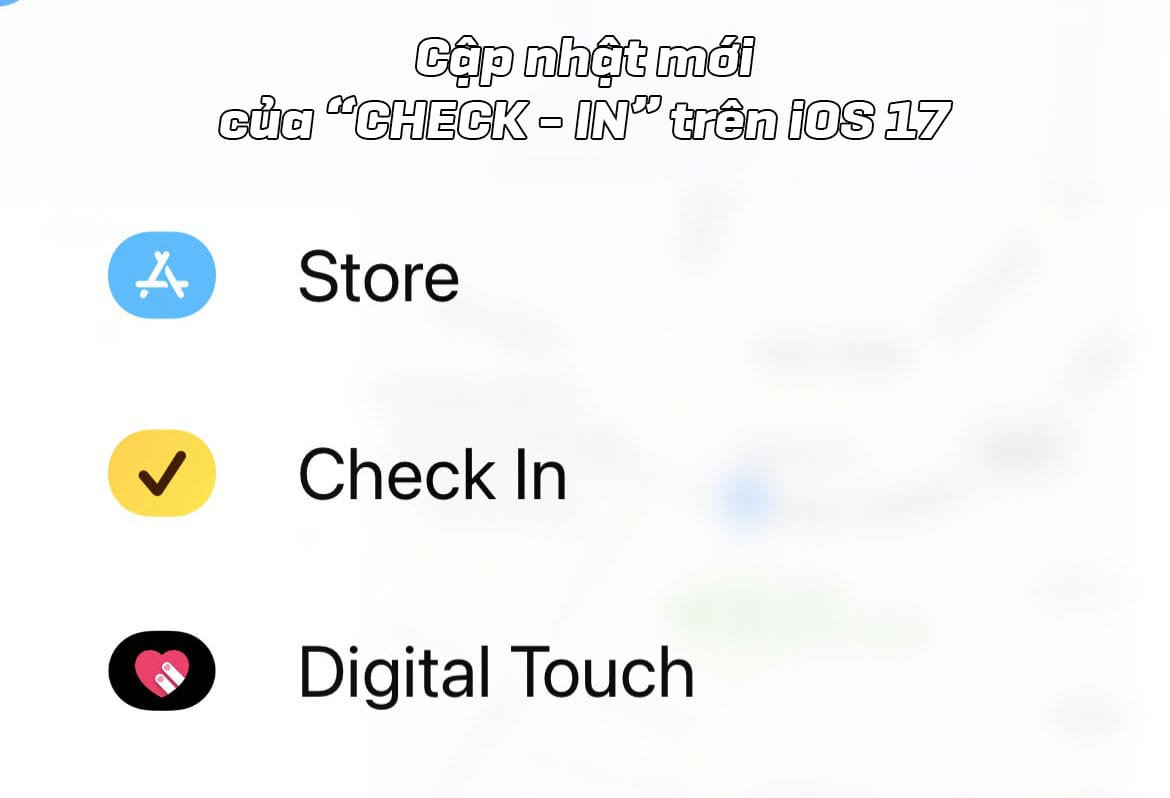 Tính năng check-in trên IOS17