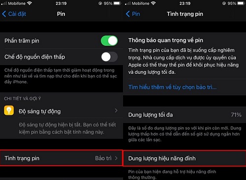 Kiểm tra pin iPhone