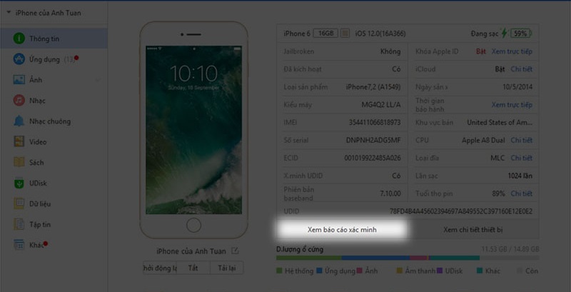 Kiểm tra bằng 3u tool 1
