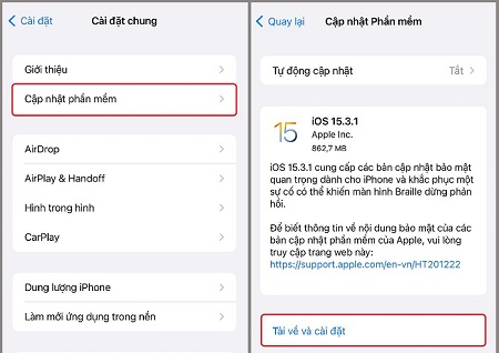 Cập nhật iOs