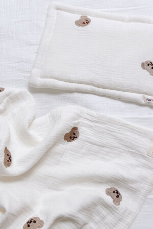 Bộ chăn gối cho bé – Mẫu Bear không chần bông