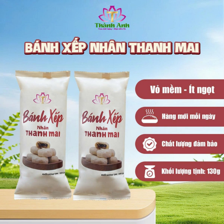[MUA 1 TẶNG 1] Bánh Xếp Nhân Thanh Mai Vỏ Mềm Bánh Ăn Vặt Ngọt Nhẹ Thơm Ngon 130g - Bánh Ngon Thành Anh