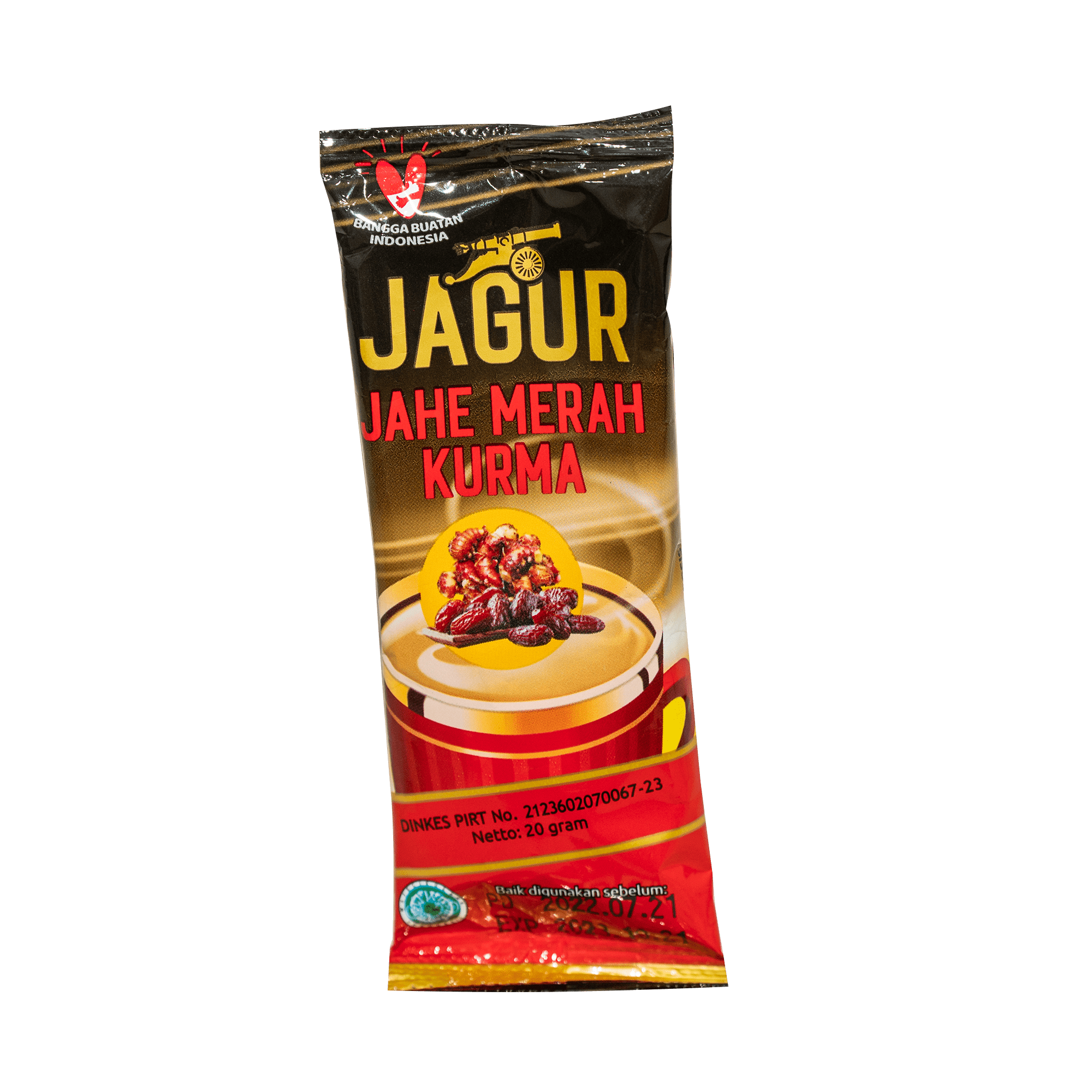 Trà Gừng đỏ vị chà là JAGUR màu đỏ (Túi 12 gói)