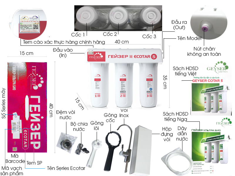 Máy lọc nước Geyser Ecotar 5 made in Russia
