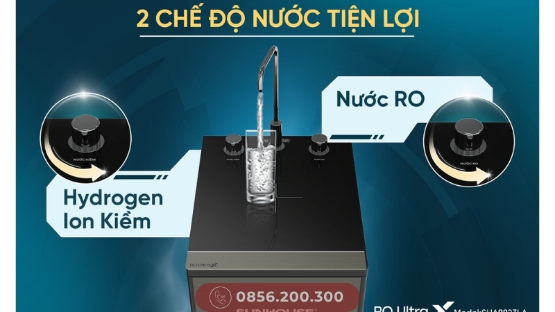 Máy lọc nước ion kiềm Sunhouse 2 chế độ nước