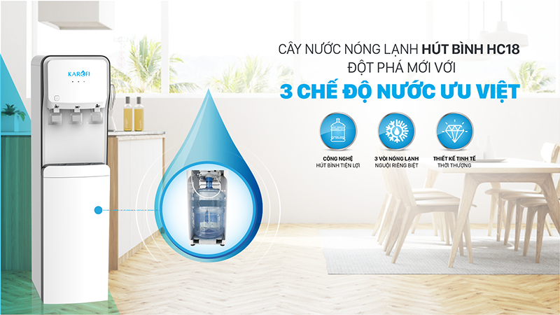 Cây nóng lạnh Karofi hút bình HC18
