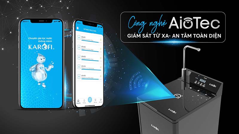 Máy lọc nước Karofi KAD-D88 sử dụng công nghệ AioTec