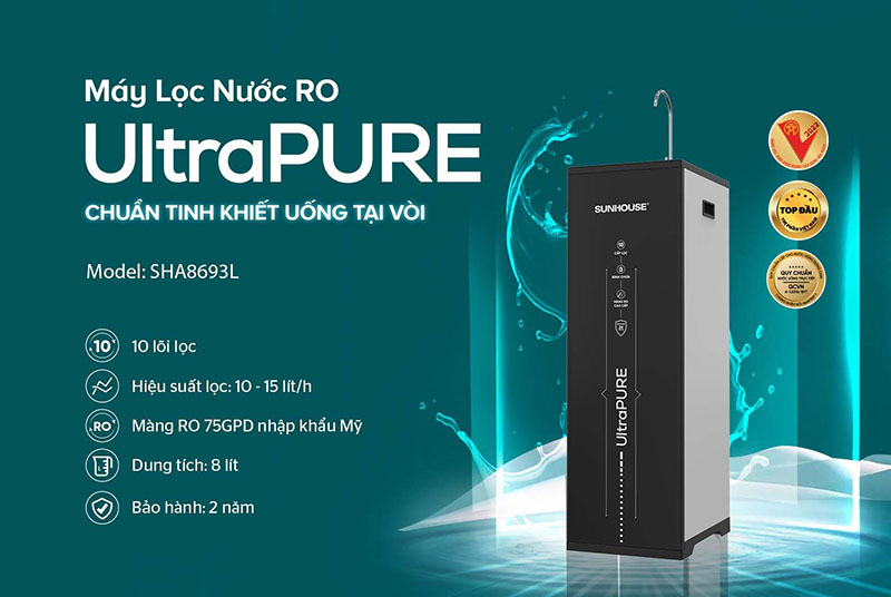 Máy lọc nước RO UltraPURE Sunhouse SHA8693L