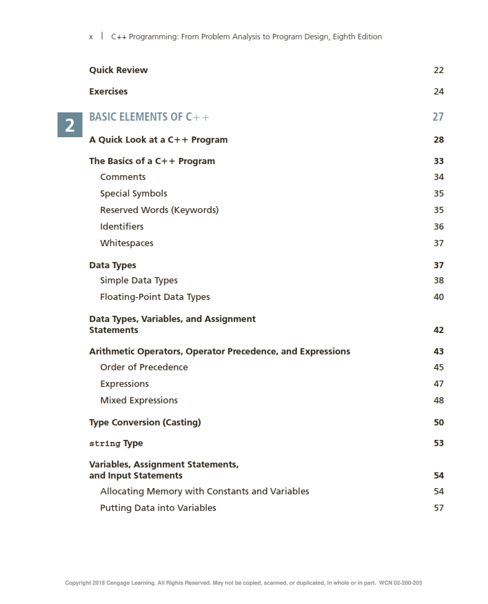 C++ Programming From Problem Analysis to Program Design 8th Edition