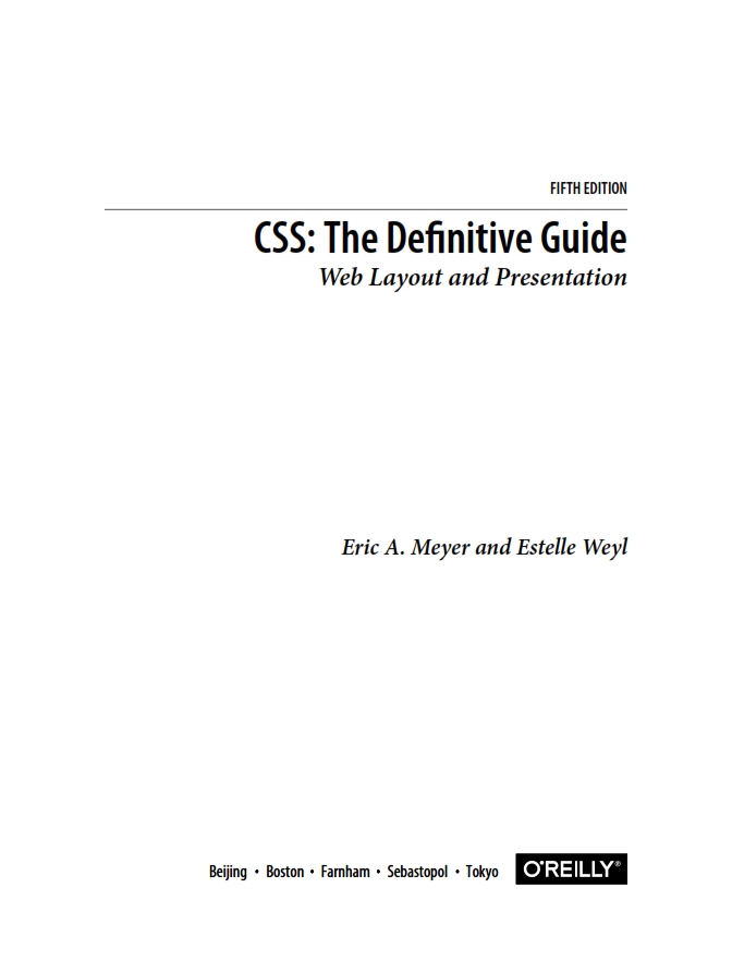 Css Definitive Guide CSS The Definitive Guide 5th Edition