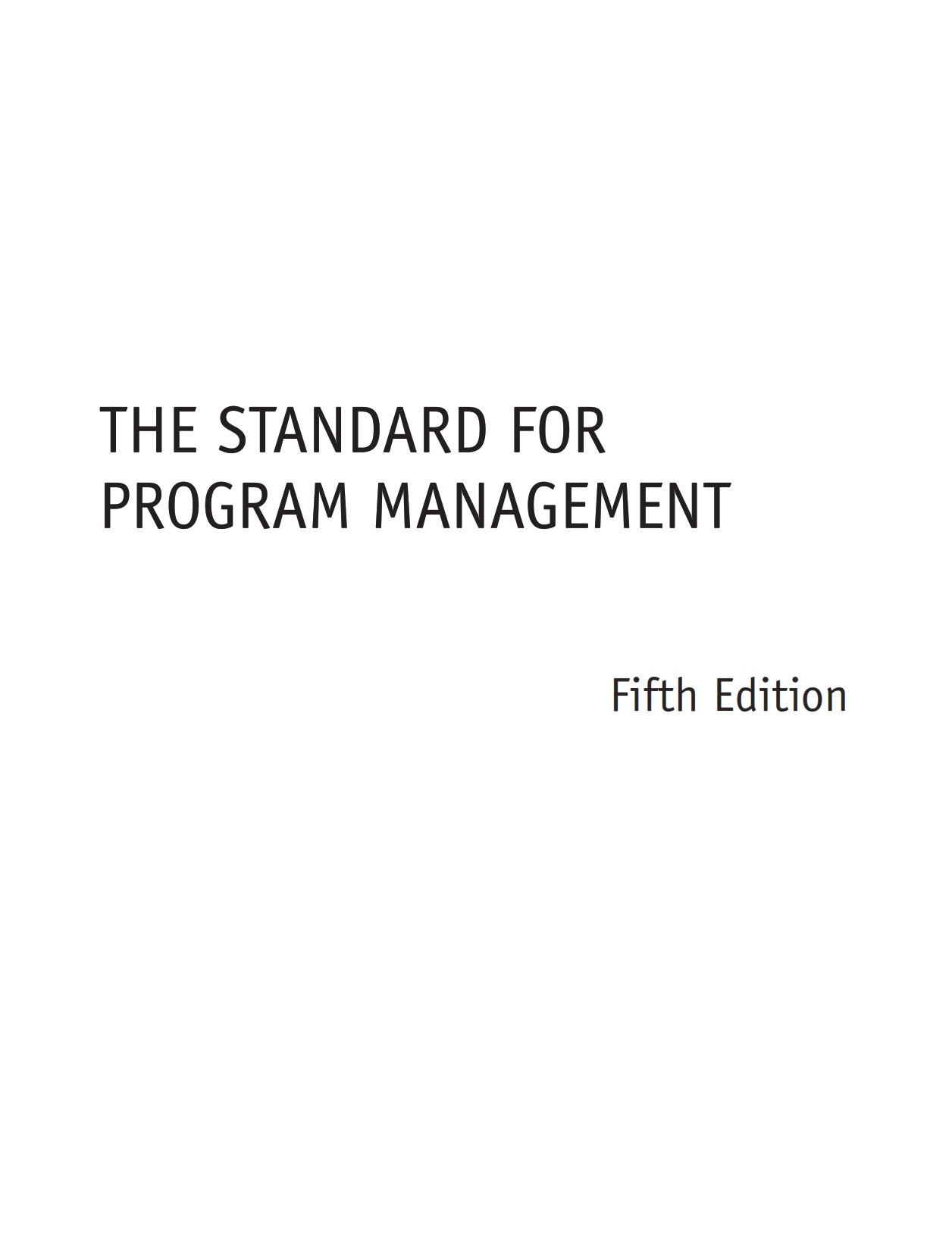 The Standard for Program Management 5th Edition
