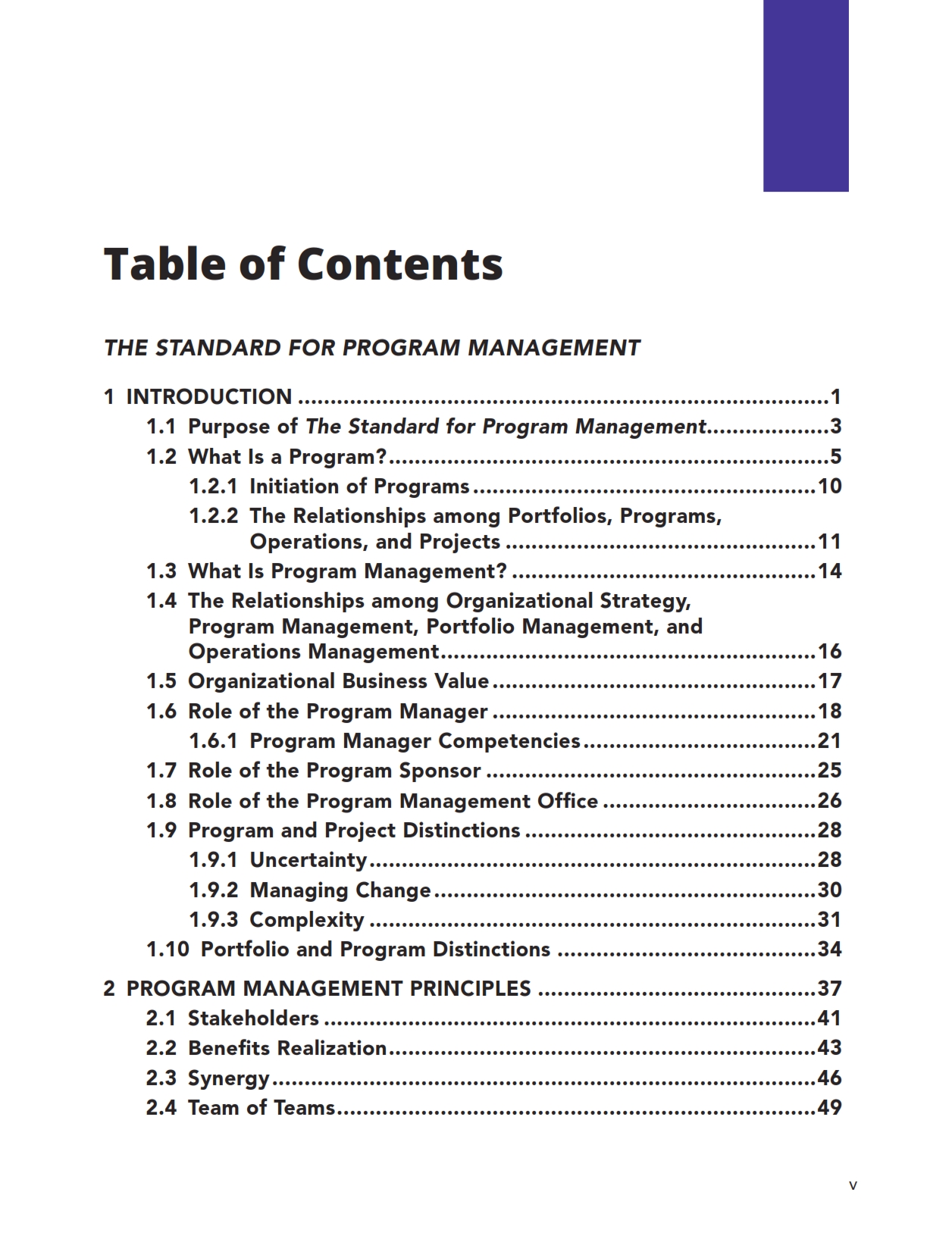 Program Management Standards The Standard for Program Management 5th Edition