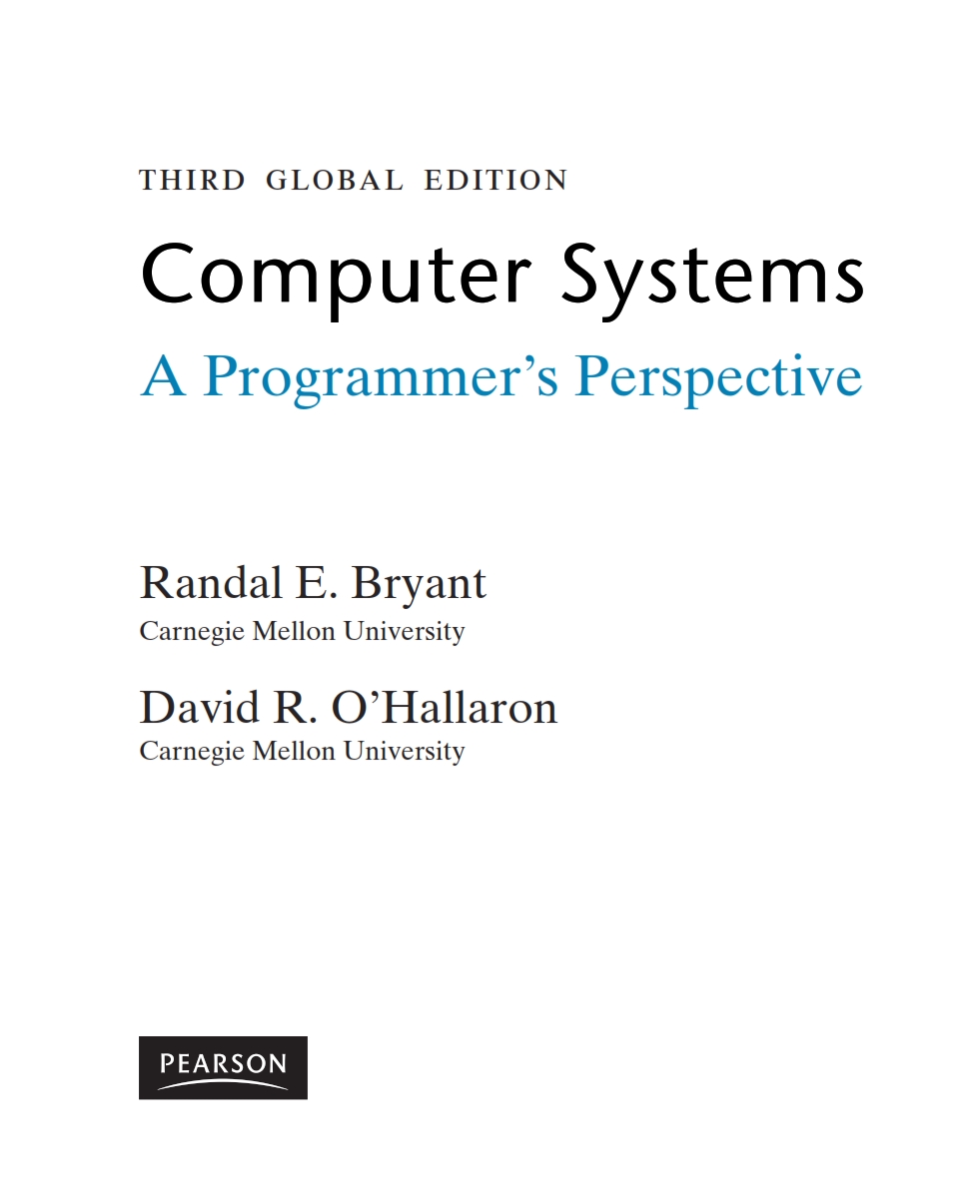 Computer Systems: A Programmer's Perspective 3rd Edition