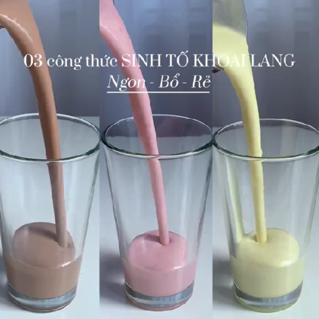 03 CÔNG THỨC SMOOTHIE KHOAI LANG CỰC NGON, GIẢM CÂN HIỆU QUẢ
