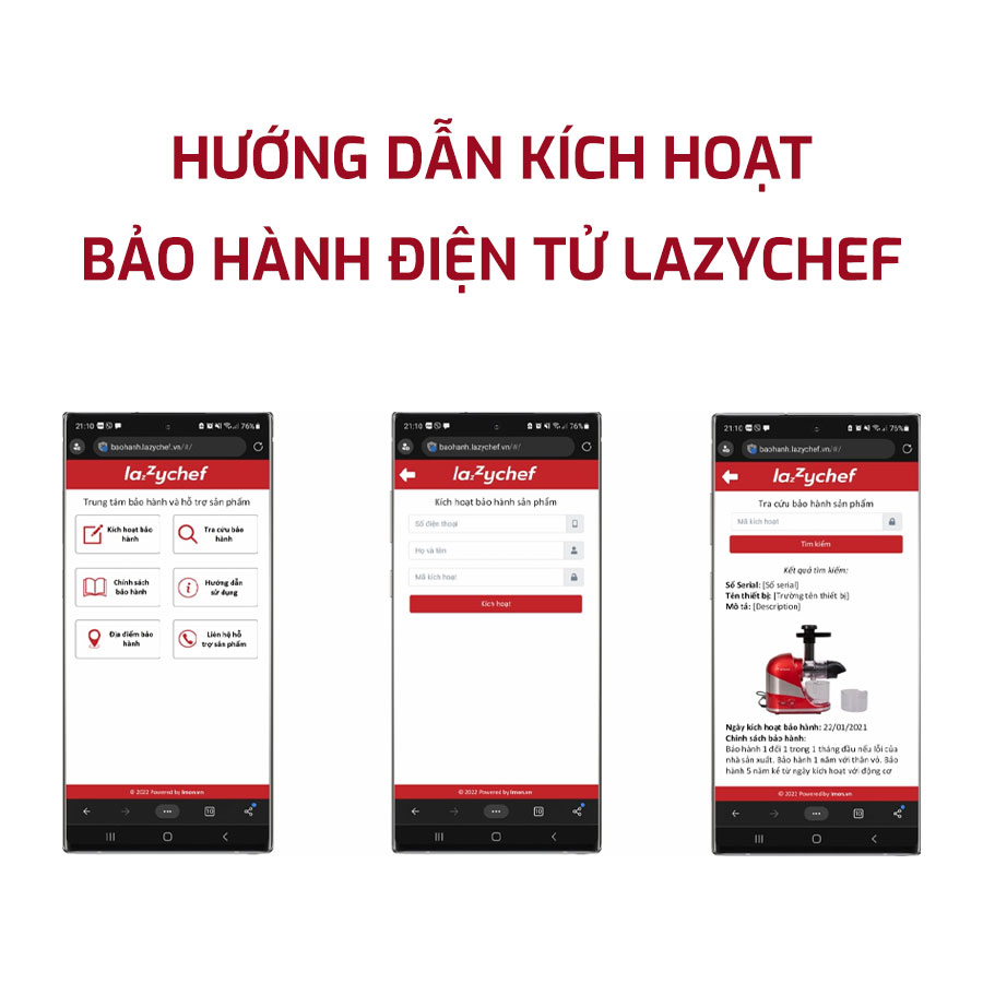 HƯỚNG DẪN KÍCH HOẠT BẢO HÀNH ĐIỆN TỬ LAZYCHEF