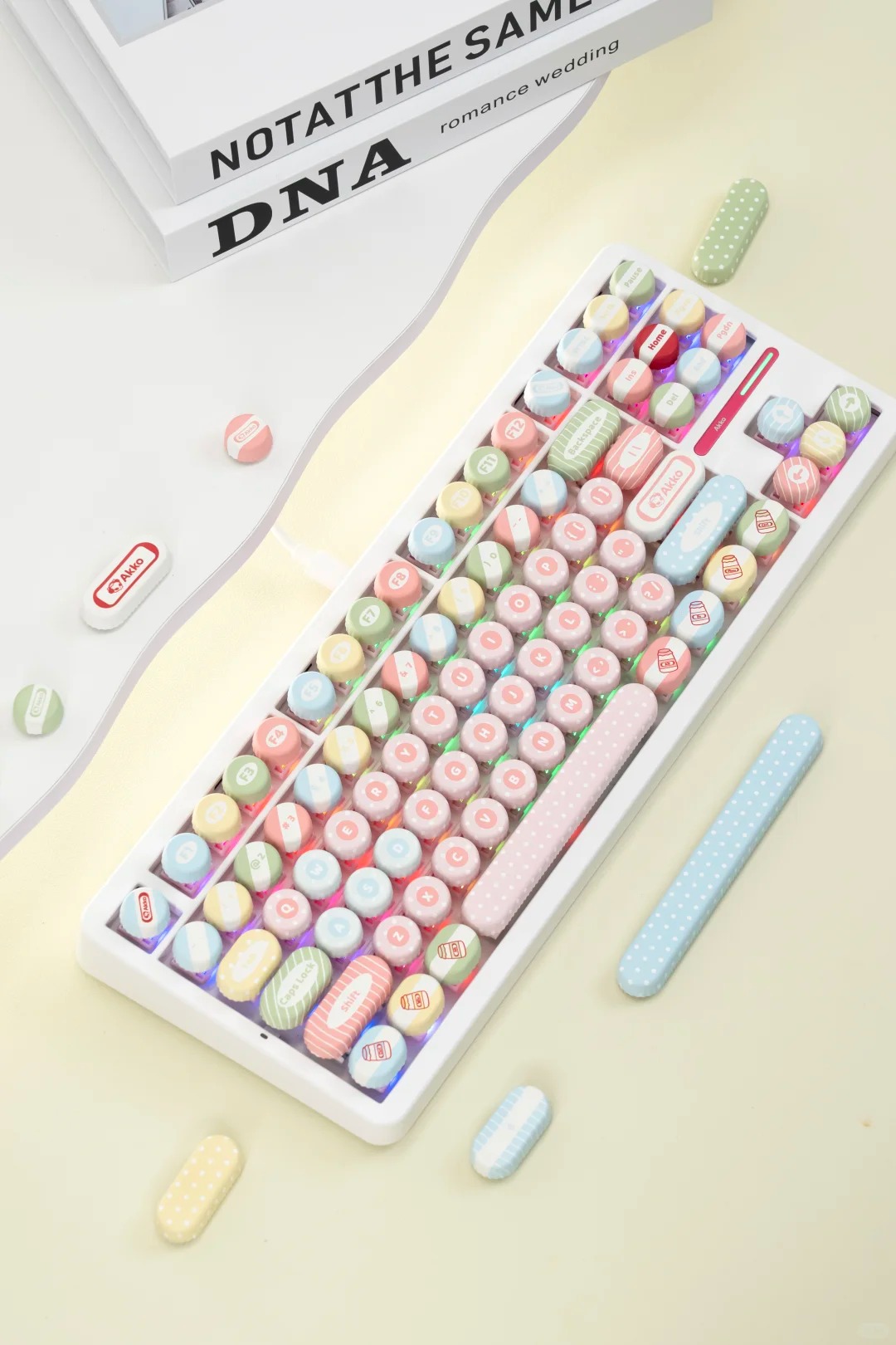 Keycaps Akko nắp chai Bottle Milk ( PBT/ Dyesub5D )