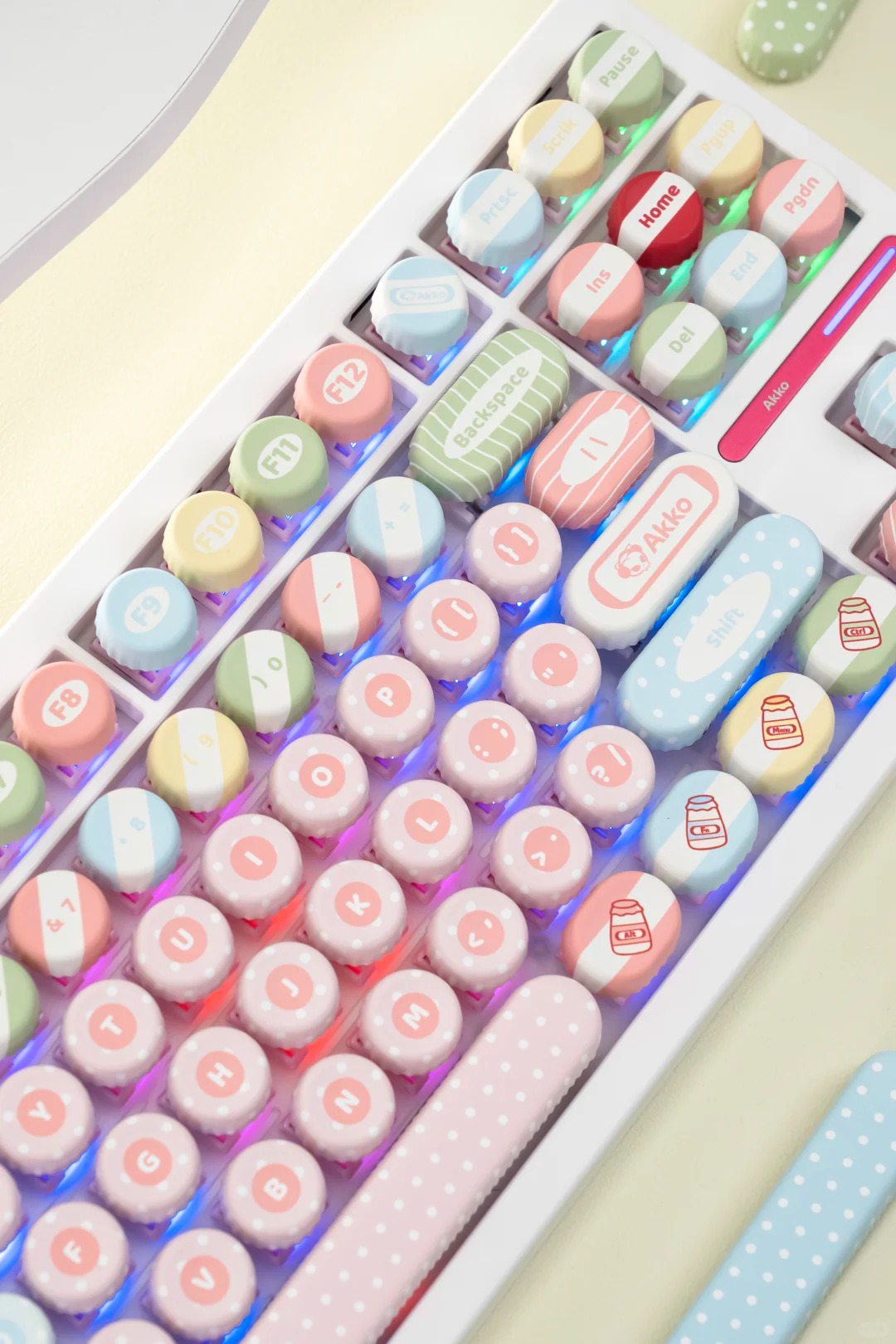 Keycaps Akko nắp chai Bottle Milk ( PBT/ Dyesub5D )