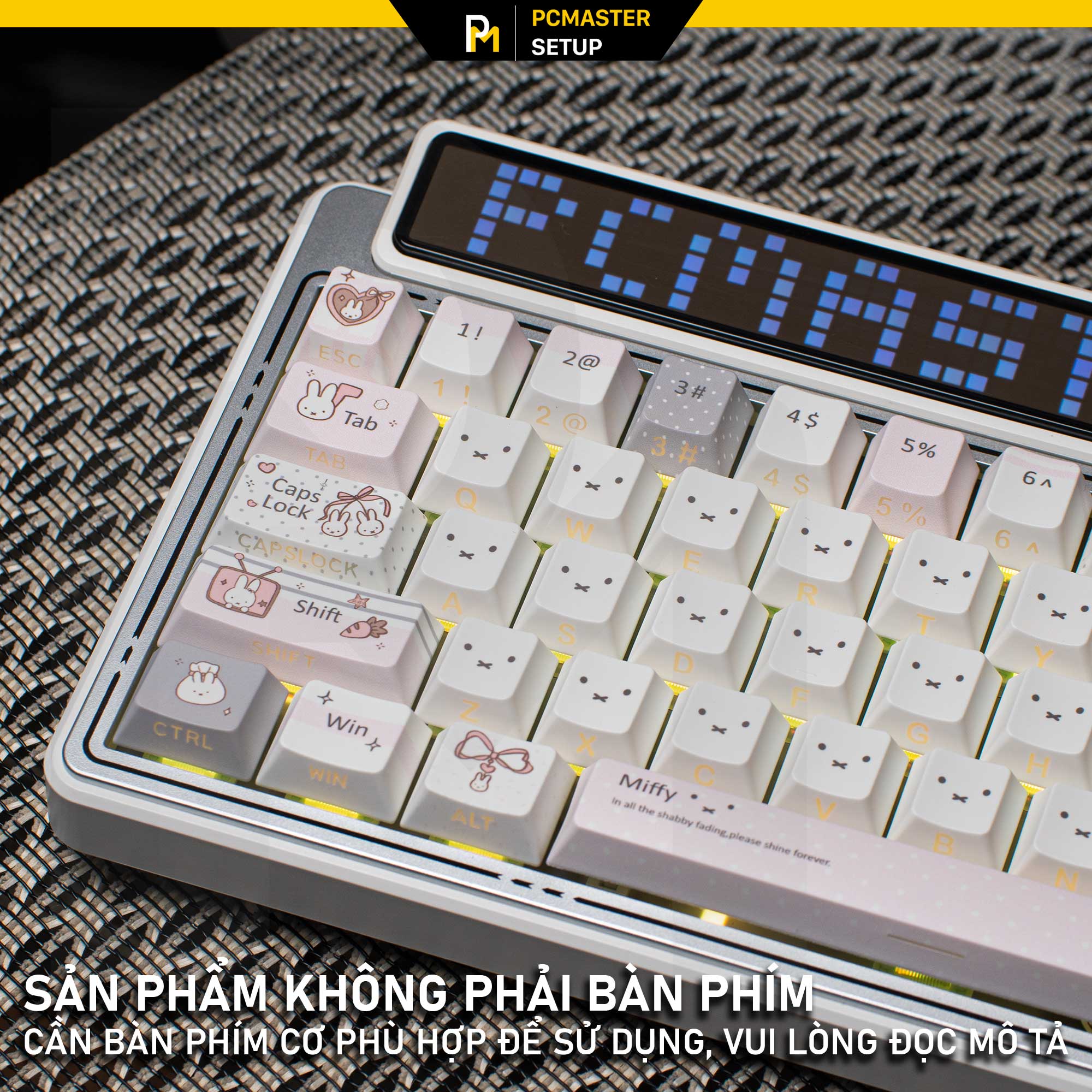 Keycap xuyên led Thỏ Miffy ( PBT /Cherry Profile/ 2Shot/ Dyesub 5D )