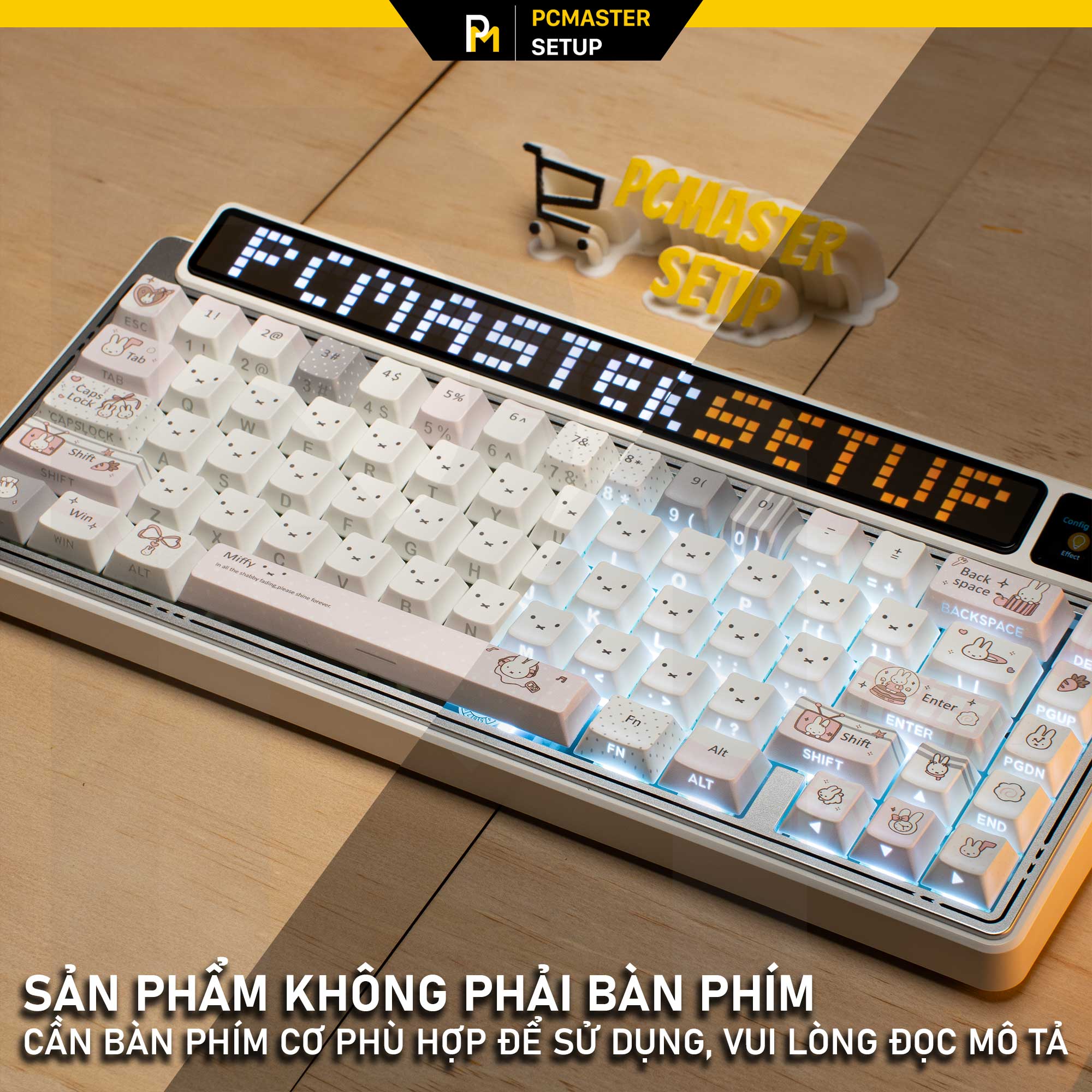 Keycap xuyên led Thỏ Miffy ( PBT /Cherry Profile/ 2Shot/ Dyesub 5D )