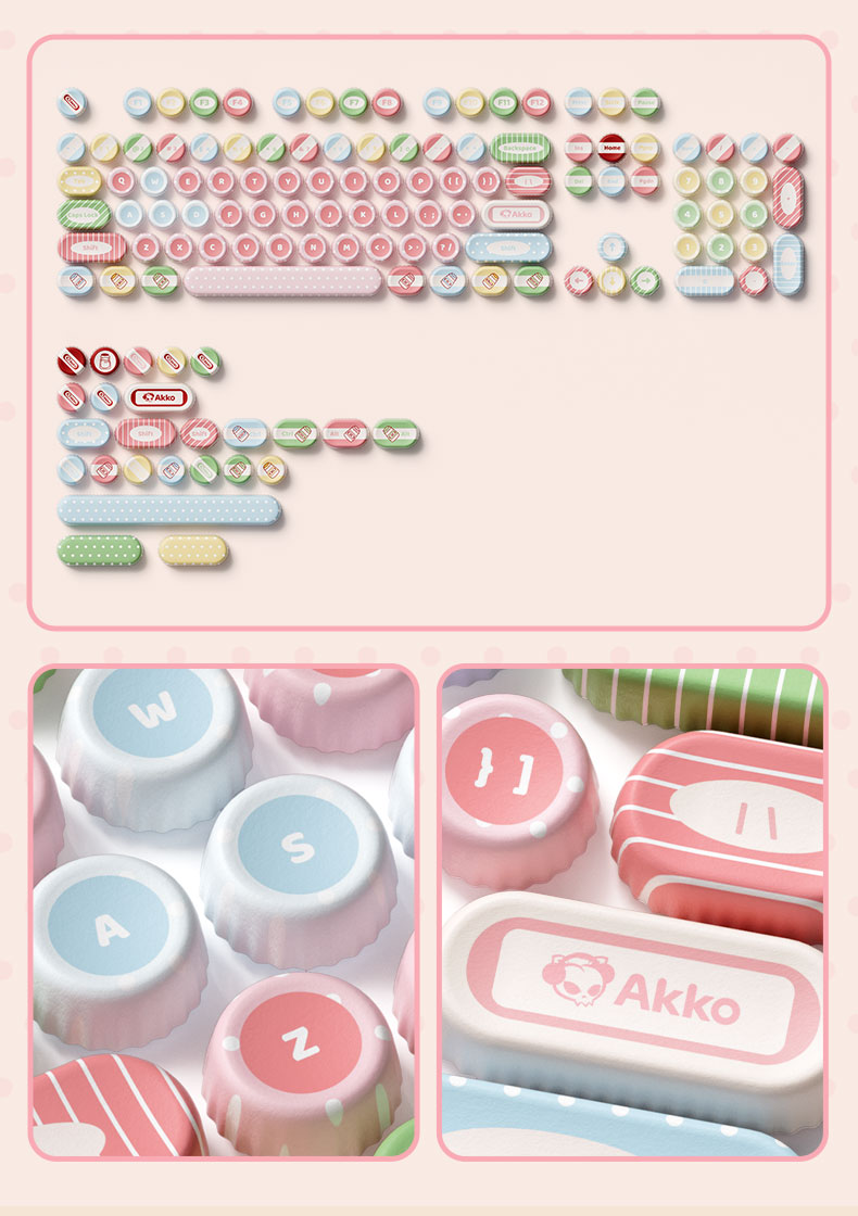 Keycaps Akko nắp chai Bottle Milk ( PBT/ Dyesub5D )