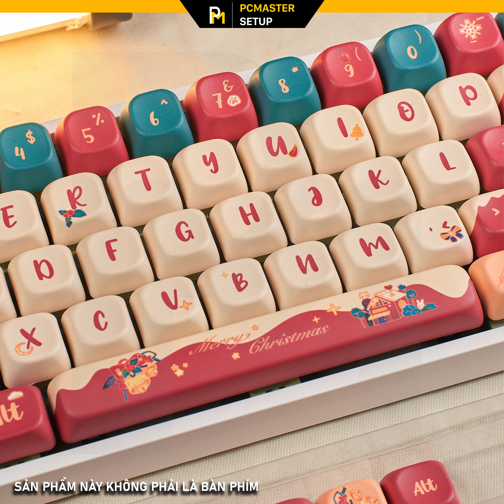 Keycap pbt chủ đề Giáng Sinh profile FOA cạnh dày 1.6mm