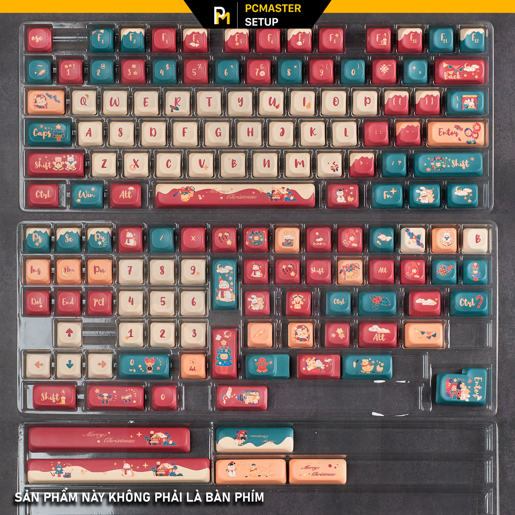 Keycap pbt chủ đề Giáng Sinh profile FOA cạnh dày 1.6mm
