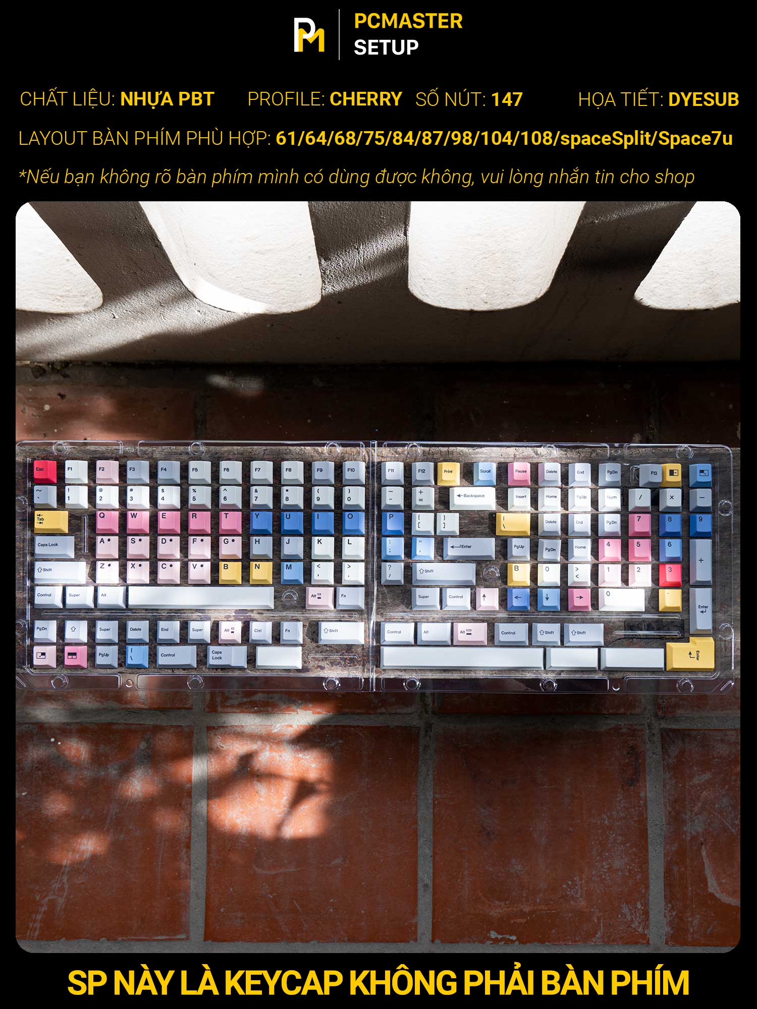 Keycap BKRK ( PBT/ Dyesub 5D/ Cherry Profile )