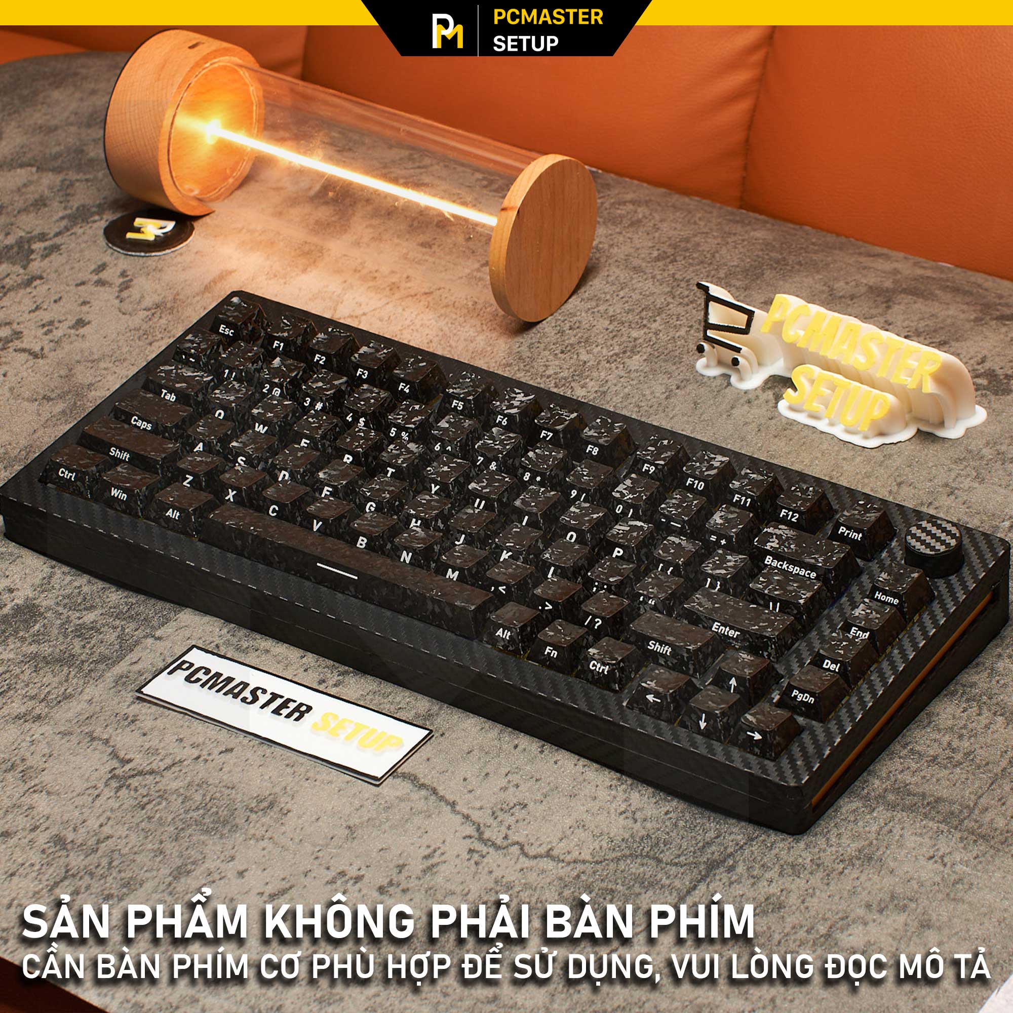 Keycaps vân Carbon màu đen ( profile Cherry/PC/ 5D )