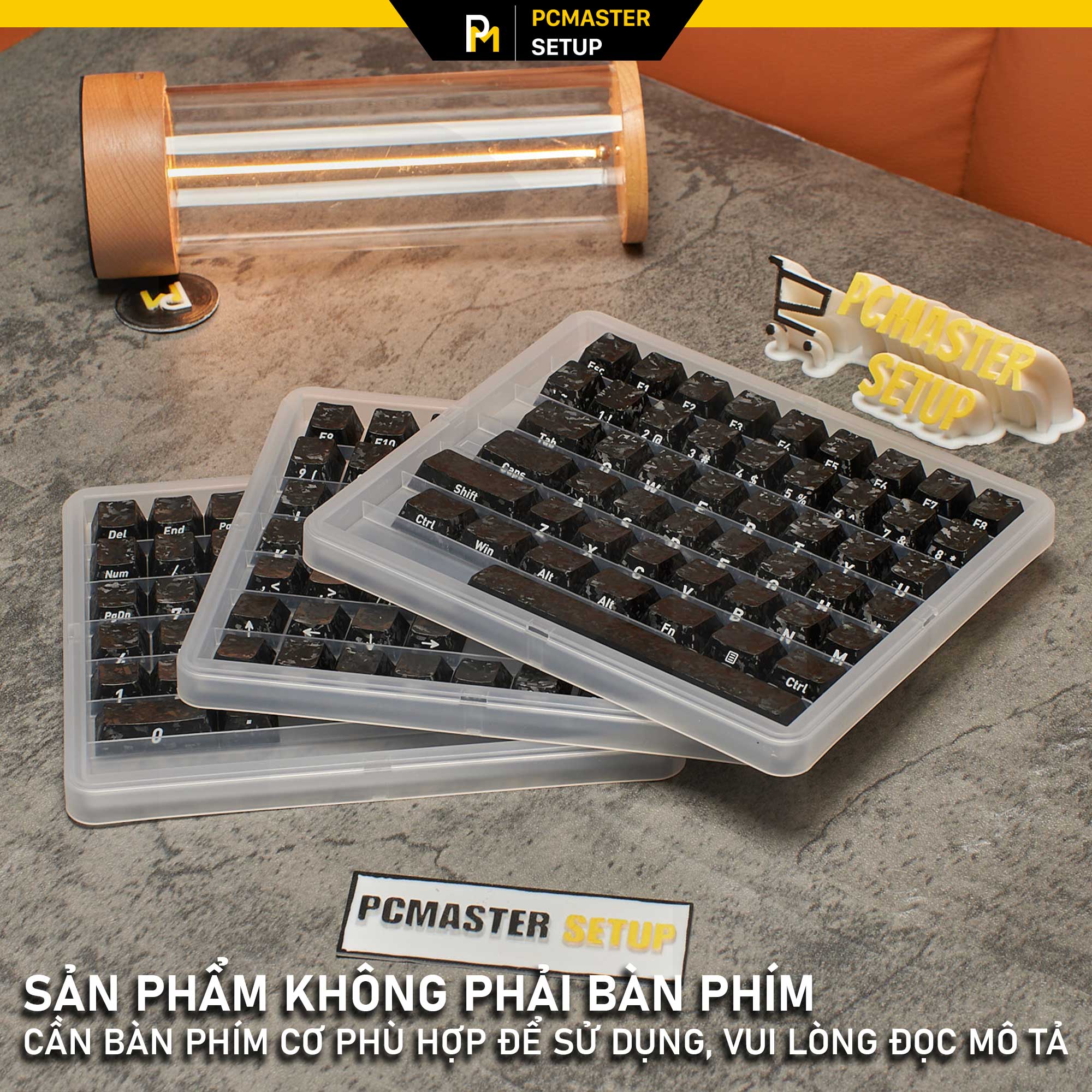Keycaps vân Carbon màu đen ( profile Cherry/PC/ 5D )
