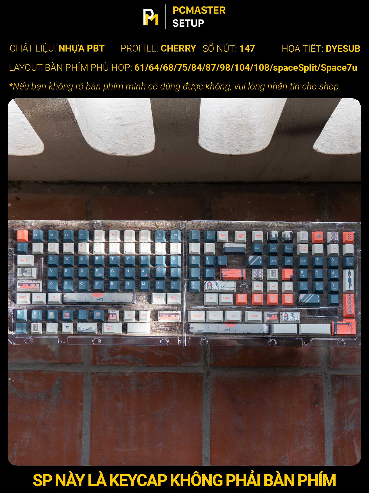 Keycap City Shadow ( PBT/ Deysub 5D/ Cherry Profile )