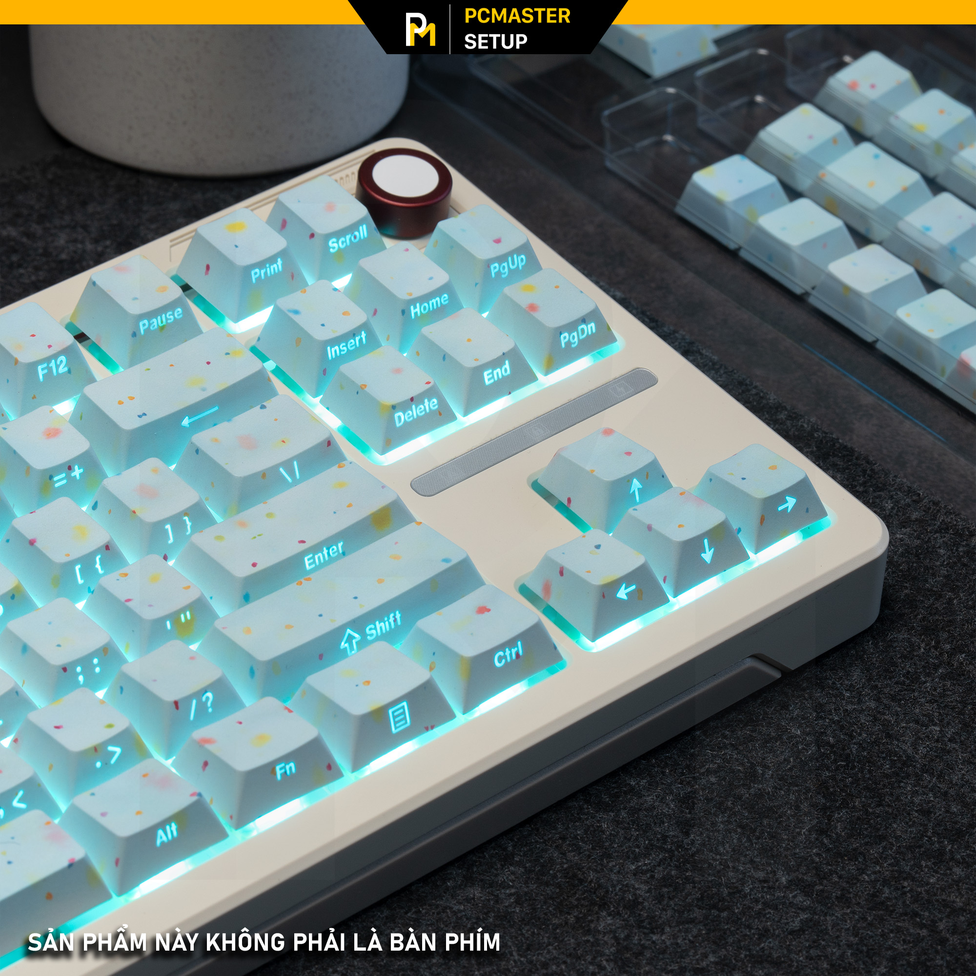 keycap xuyên led sideprint Blue Color Dot cherry profile 2shot