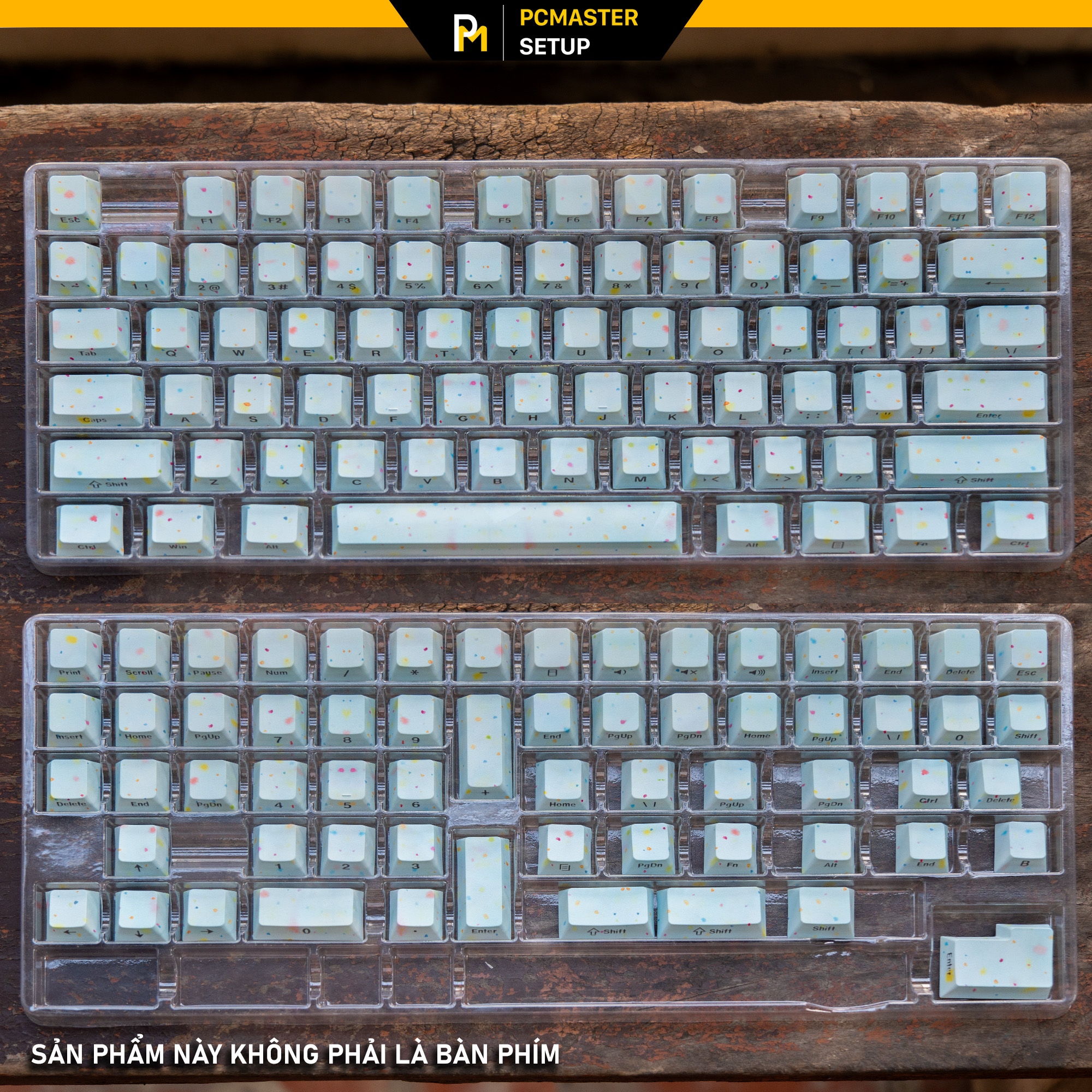 keycap xuyên led sideprint Blue Color Dot cherry profile 2shot