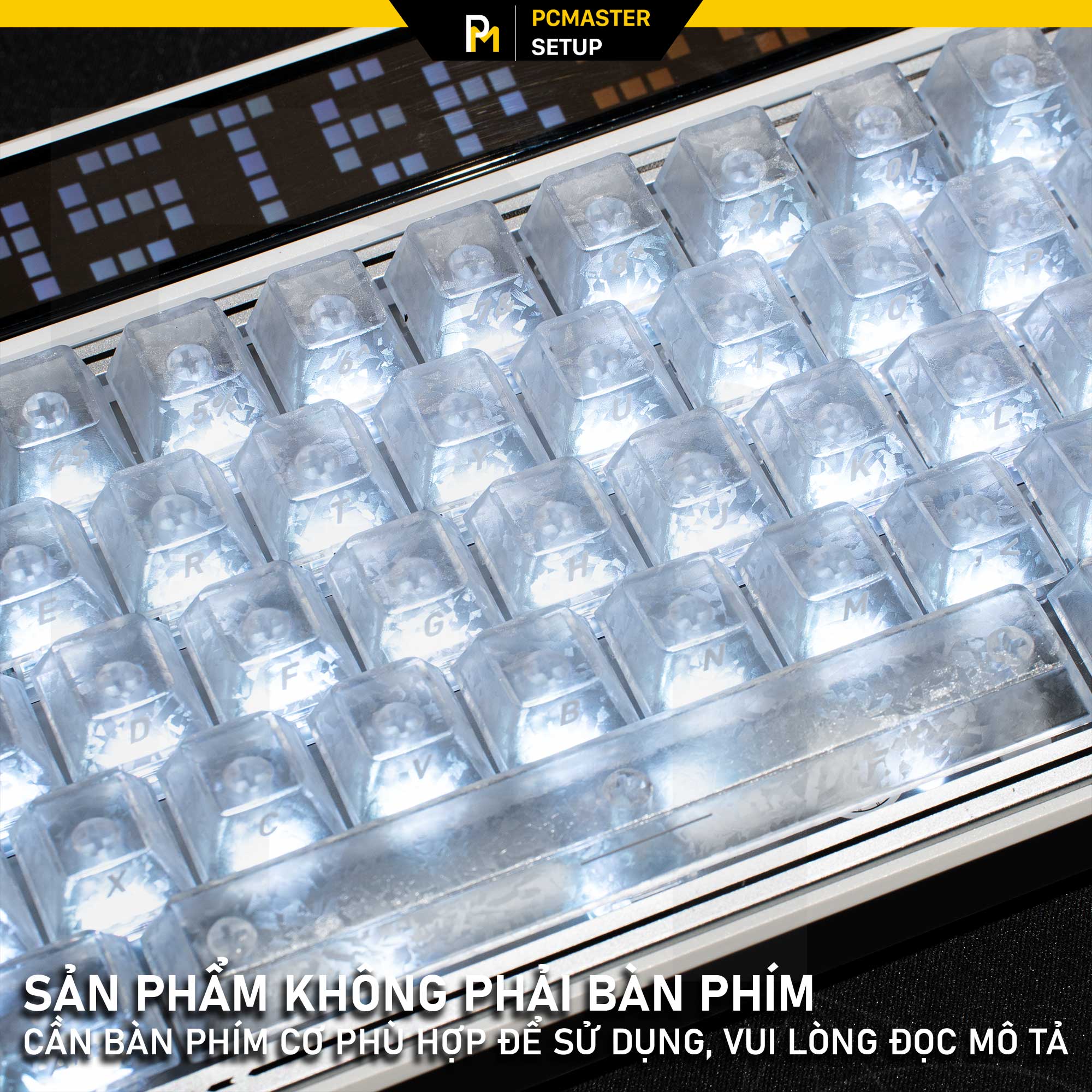 Keycap xuyên led Crystal Carbon Fiber  Profile Cherry nhựa PC