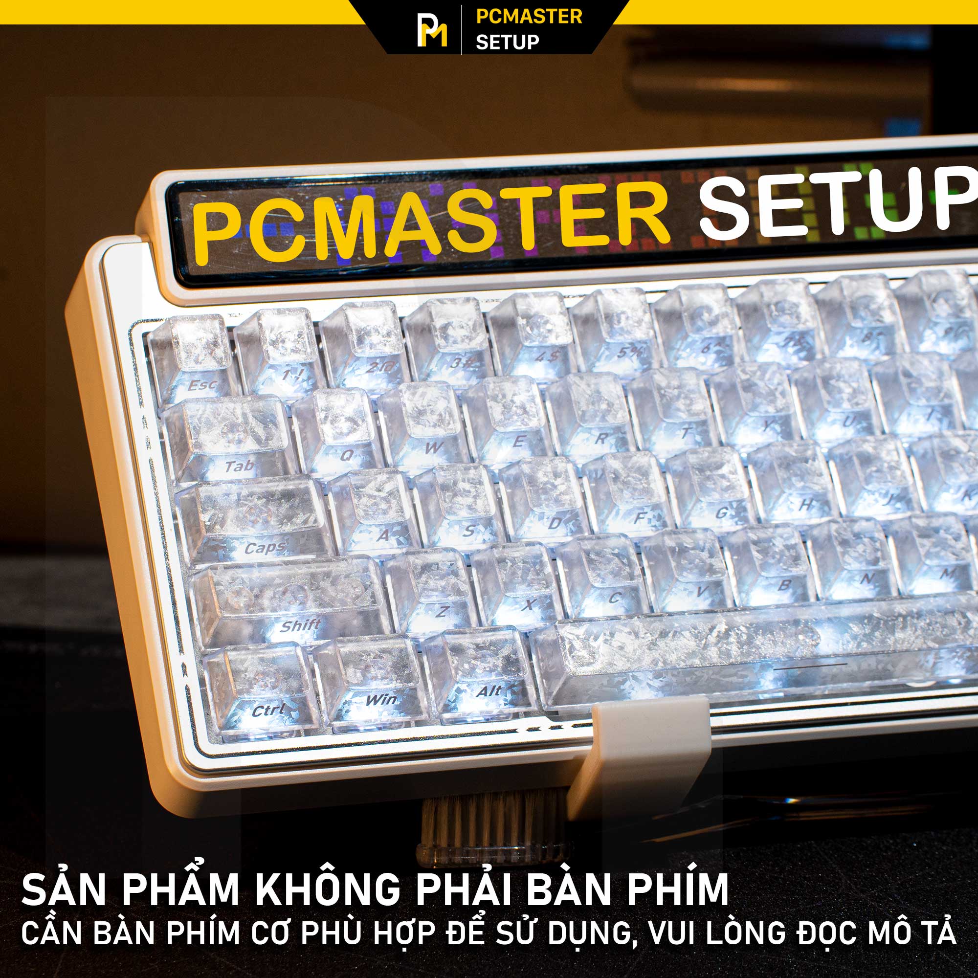 Keycap xuyên led Crystal Carbon Fiber  Profile Cherry nhựa PC