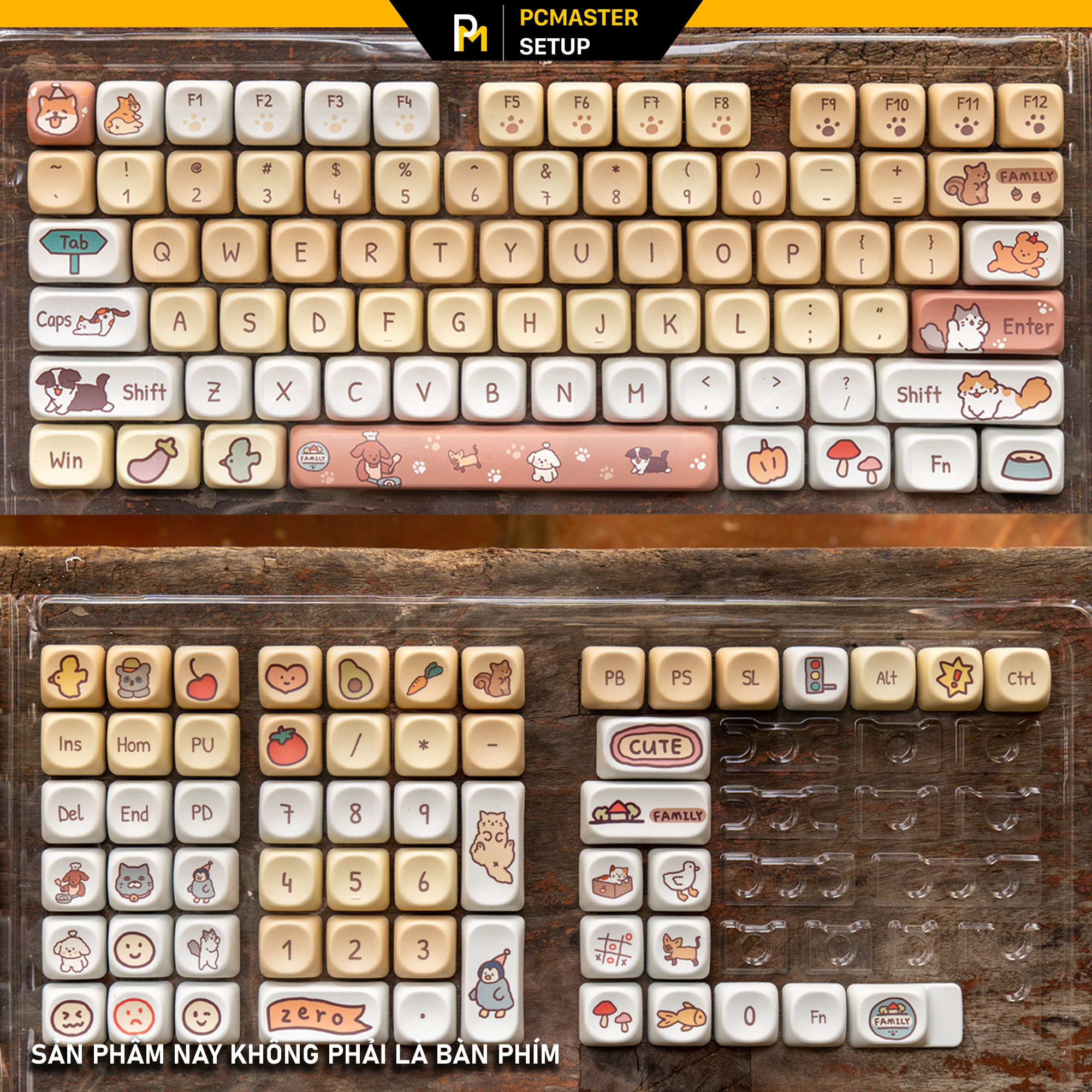 Keycaps pbt Cute Dog ( profile MOA /PBT /dyesub 5D )