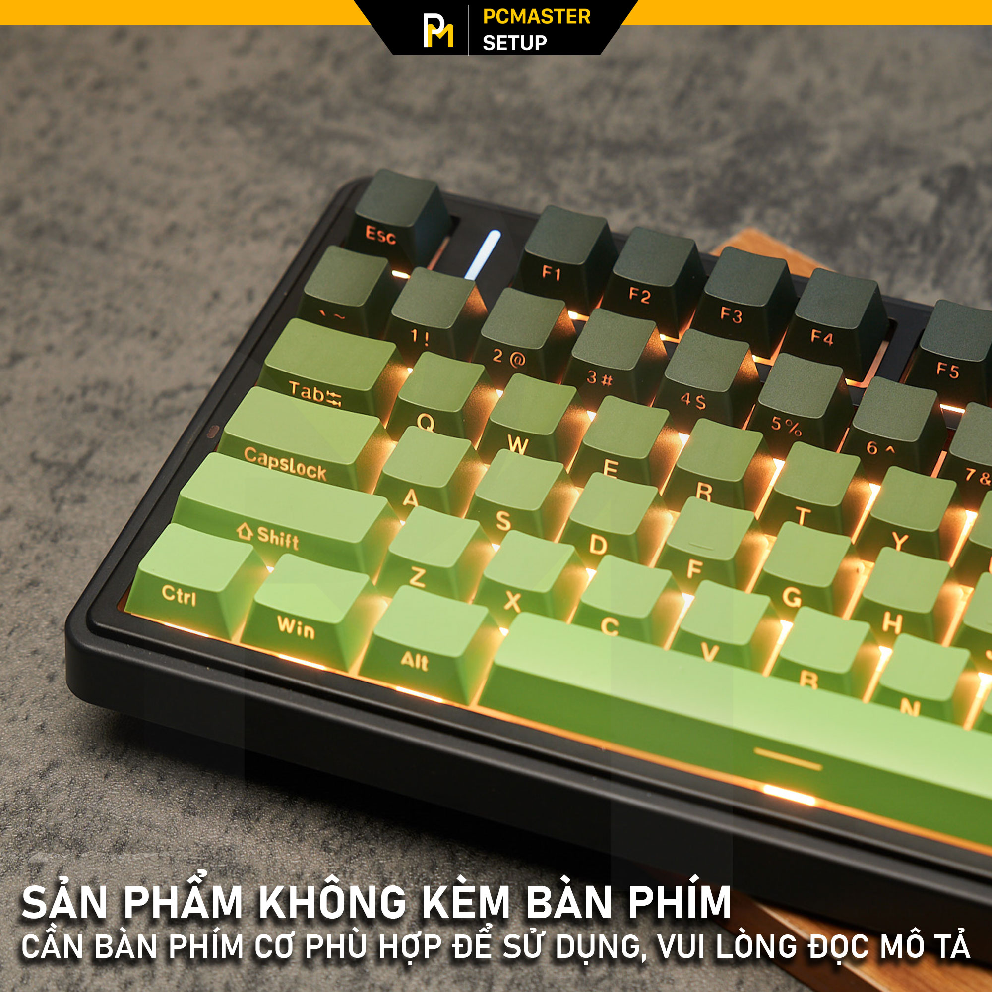 Keycap xuyên led Side Print Gradient Black Green