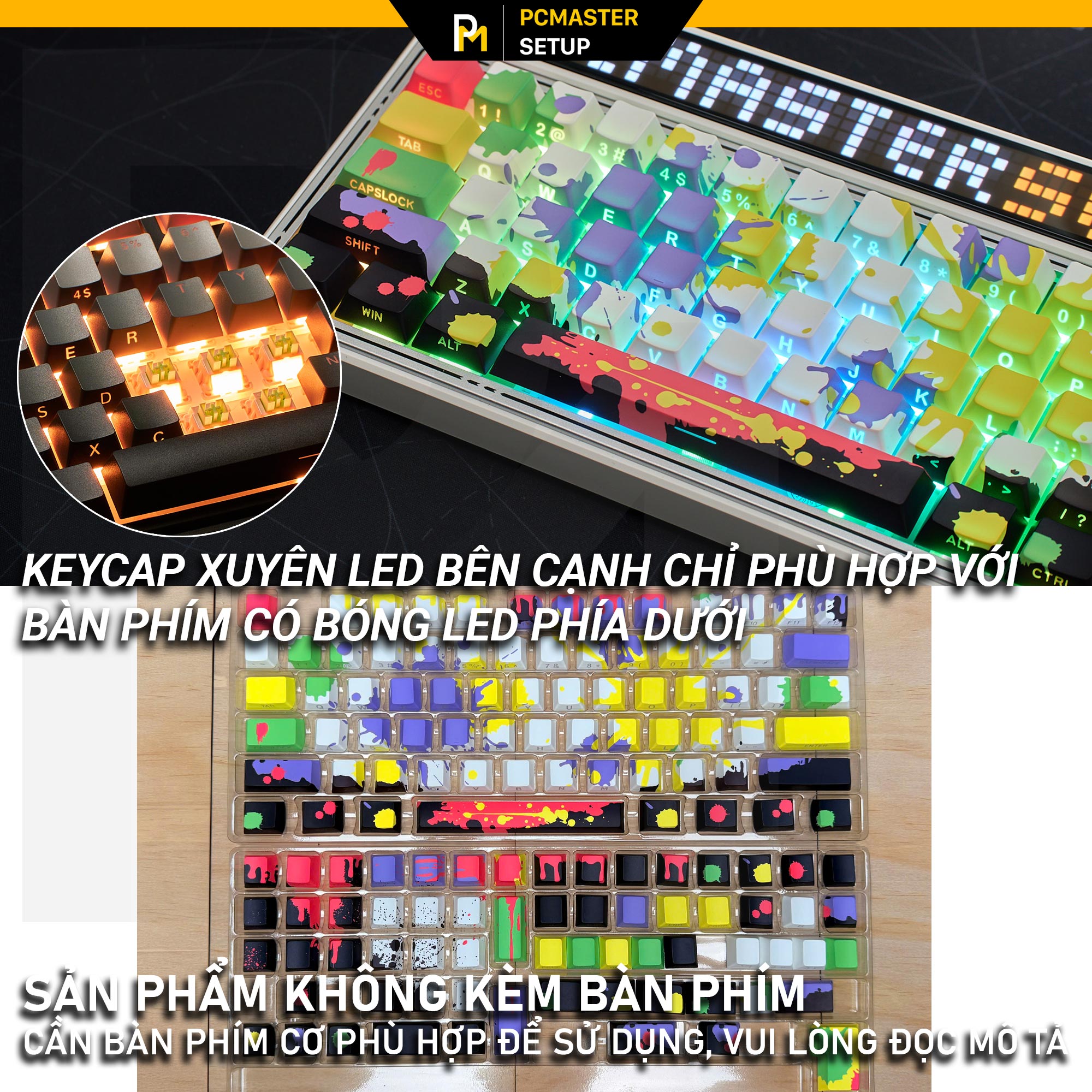 Keycaps xuyên led Graffiti (Profile Cherry /Doubleshot /PBT )