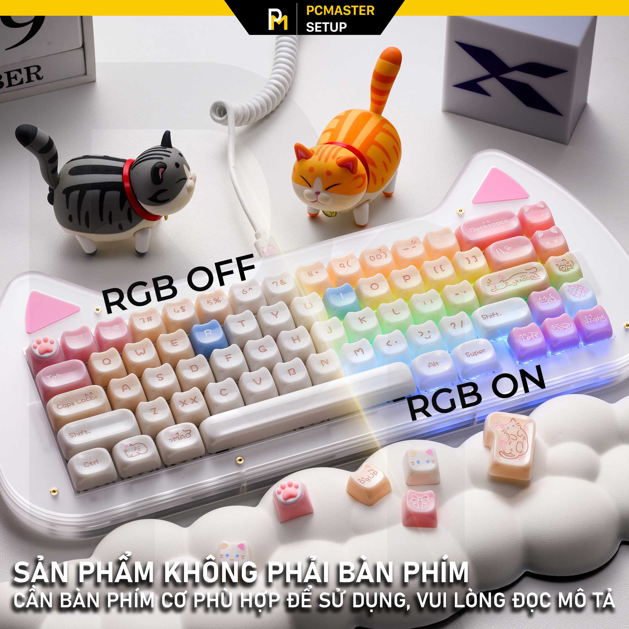 Keycap MAO dễ thương Jelly Cat - Ragdoll (Profile MAO/PC/ UV3D )