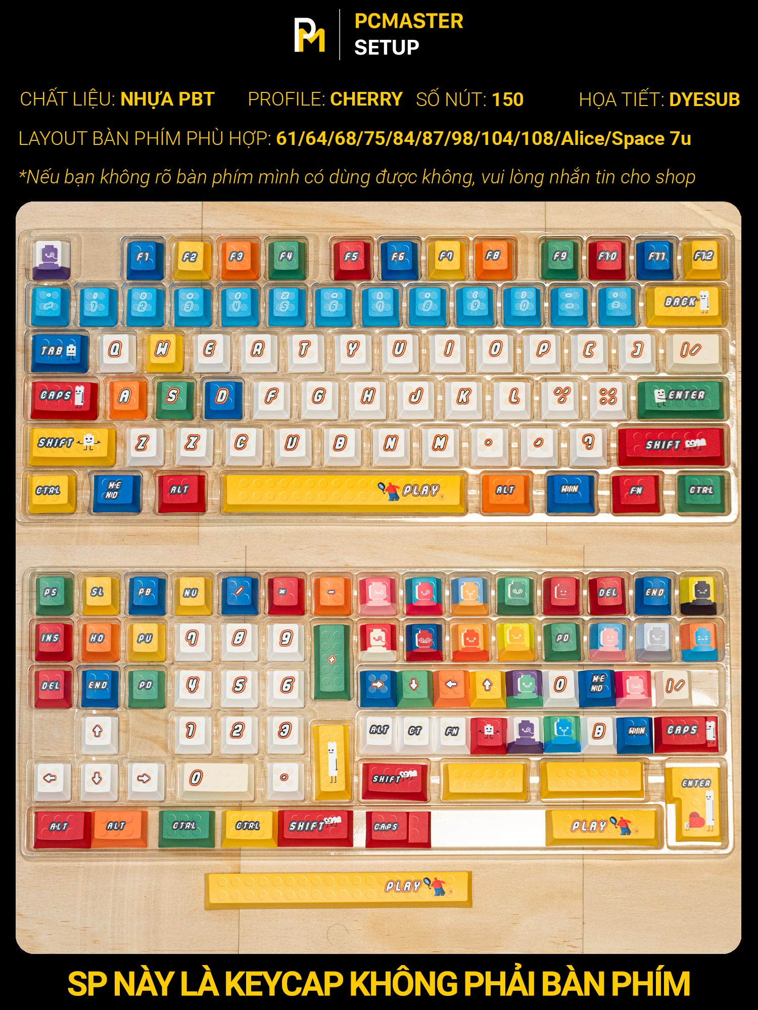 Keycaps pbt LEGO ( profile Cherry/PBT/dyesub 5D )