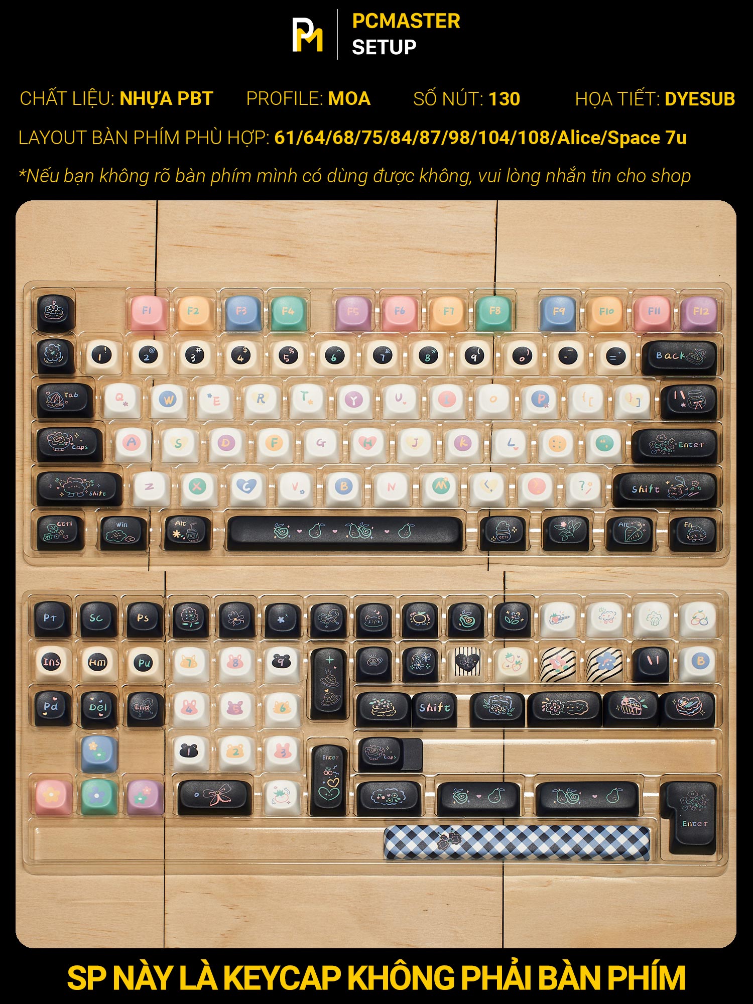 Keycaps pbt Sweet Chese Ice ( profile MOA/PBT/dyesub 5D )