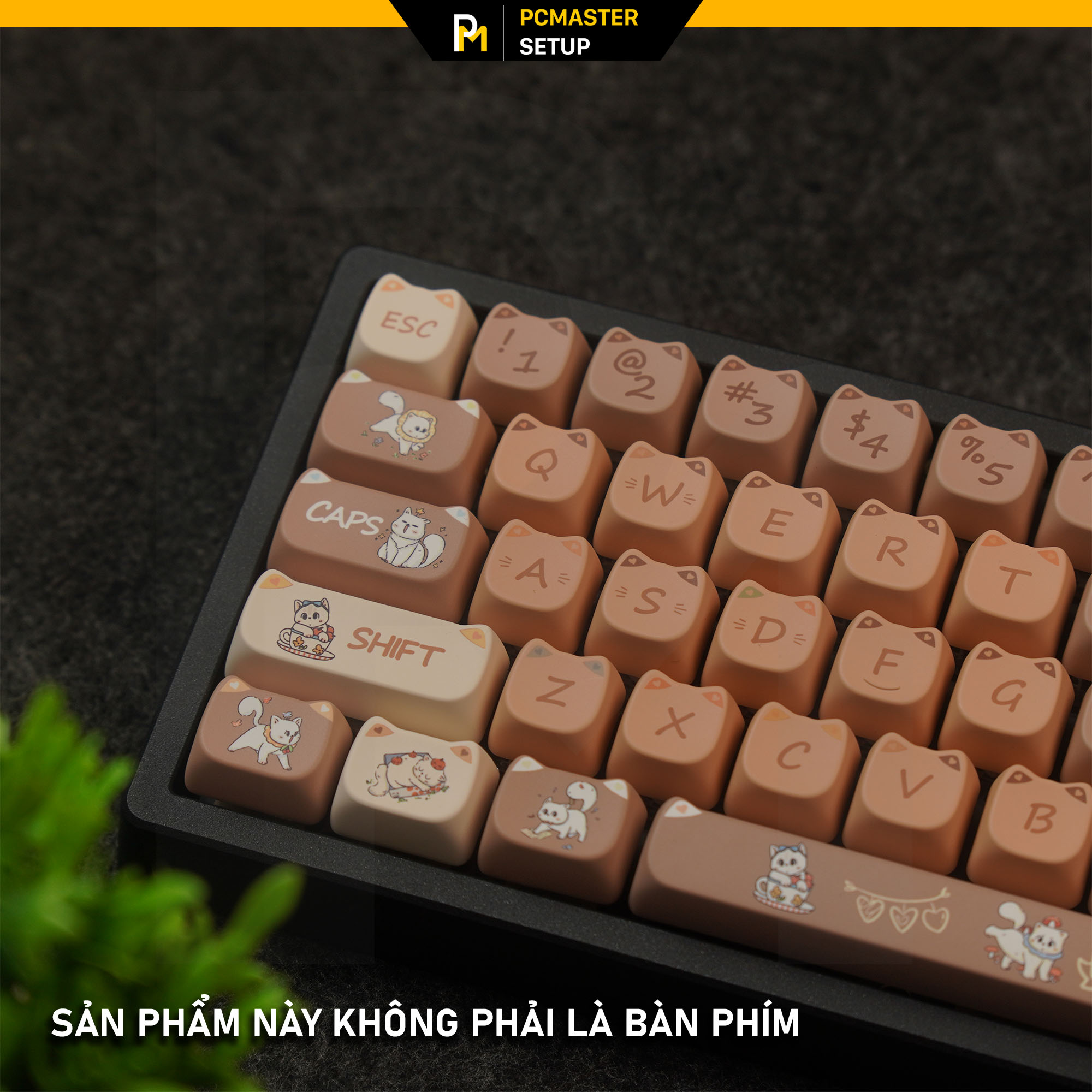 Keycaps pbt Naughty Cat ( profile MAO/130 nút/dyesub 5D )