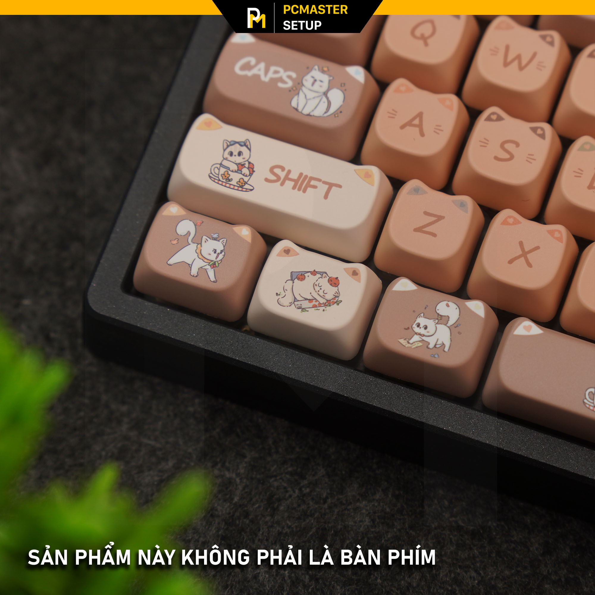 Keycaps pbt Naughty Cat ( profile MAO/130 nút/dyesub 5D )