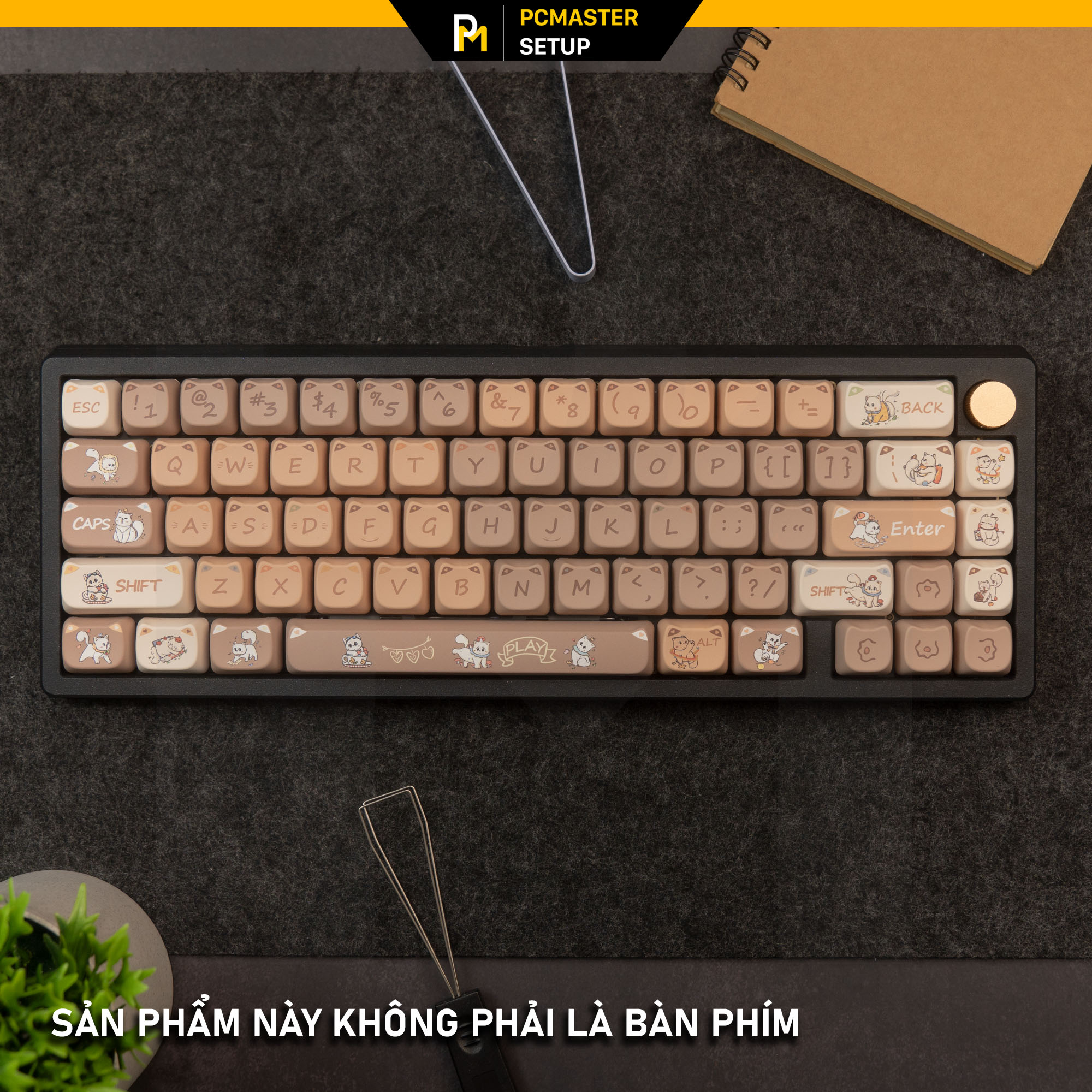 Keycaps pbt Naughty Cat ( profile MAO/130 nút/dyesub 5D )