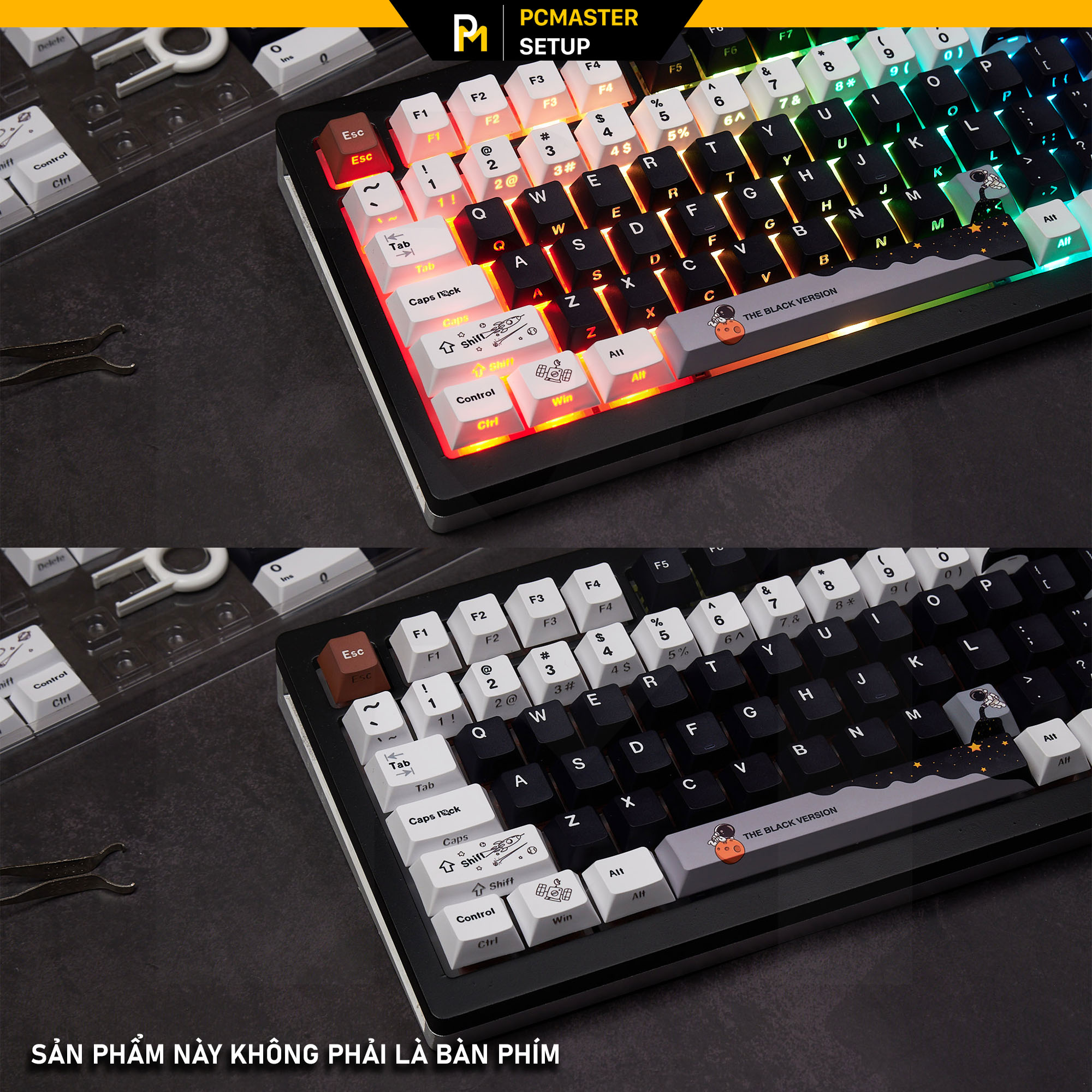 Keycap xuyên led Astronaut ( profile Cherry/PBT/DoubleShot + Dyesub 5D )